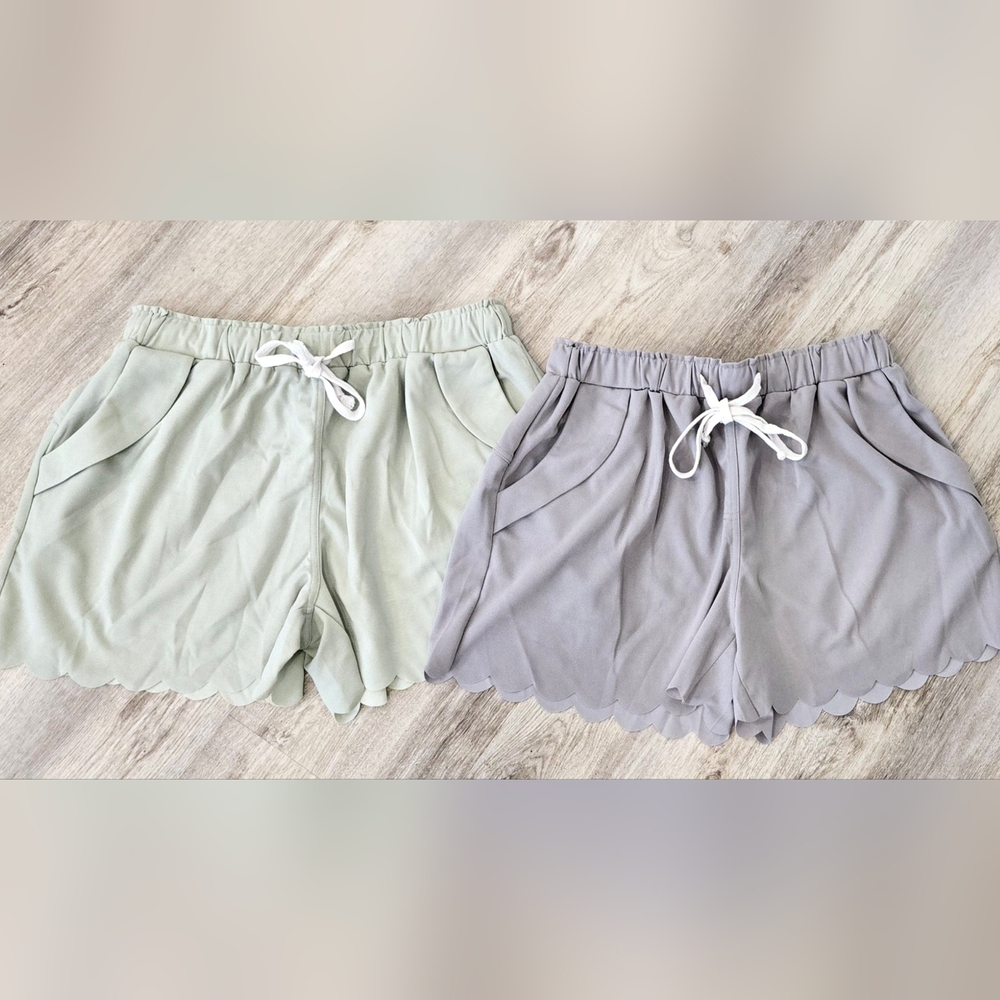 Women's 2pack flower petal shorts Mint & Grey Large